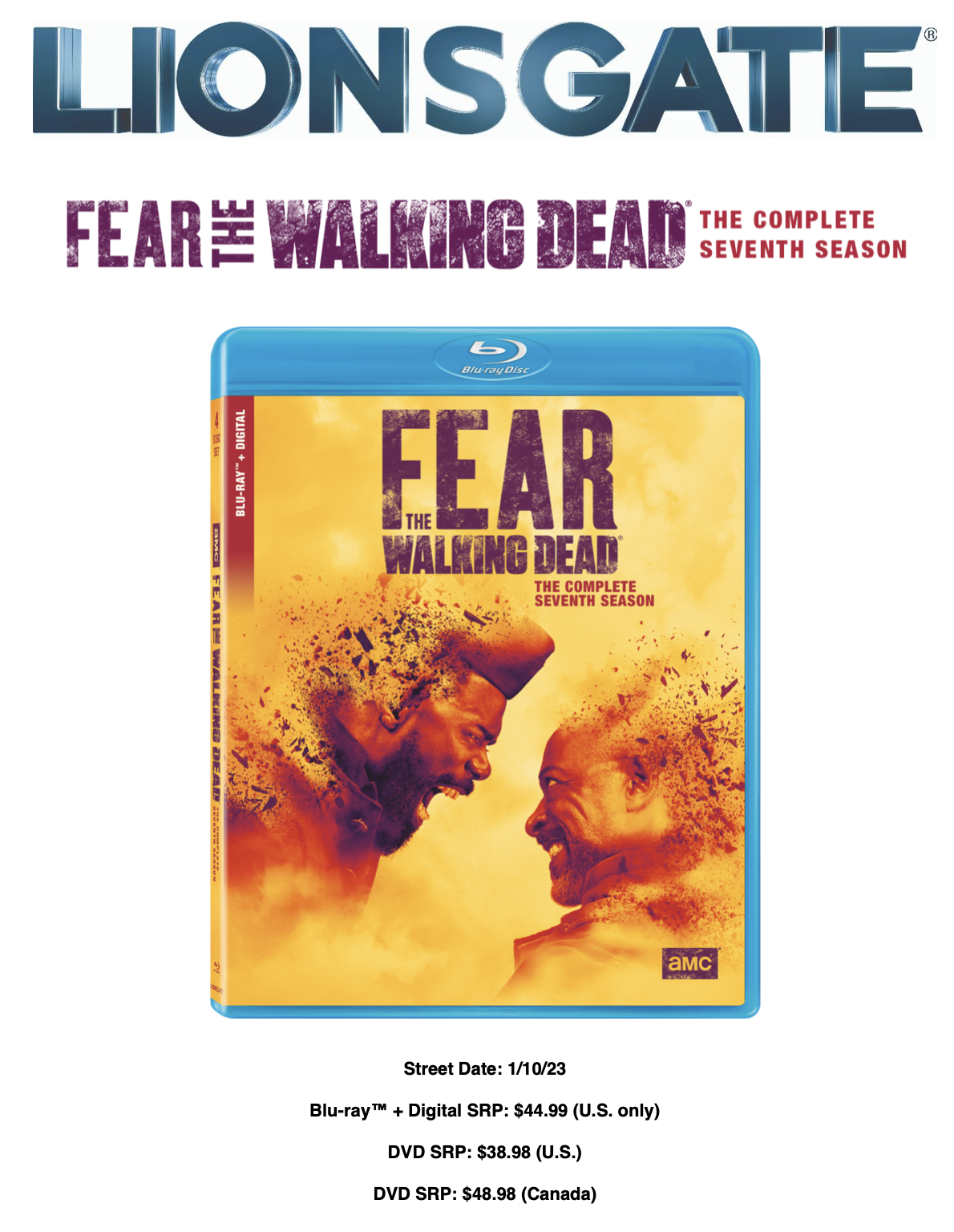 Press Release - Lionsgate Press Release: Fear The Walking Dead: The  Complete Seventh Season (Blu-ray) | Home Theater Forum
