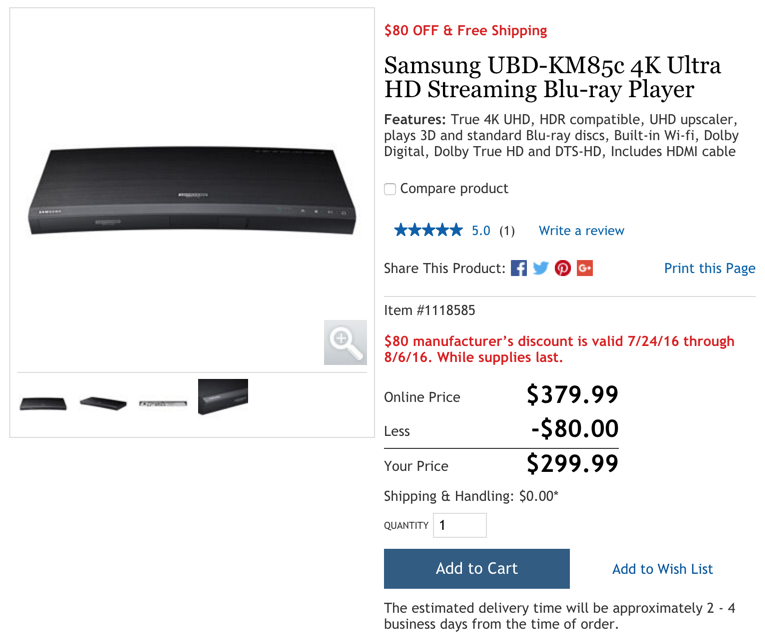 UHD - Costco is now selling Samsung 4K UHD Bluray Players | Home Theater  Forum